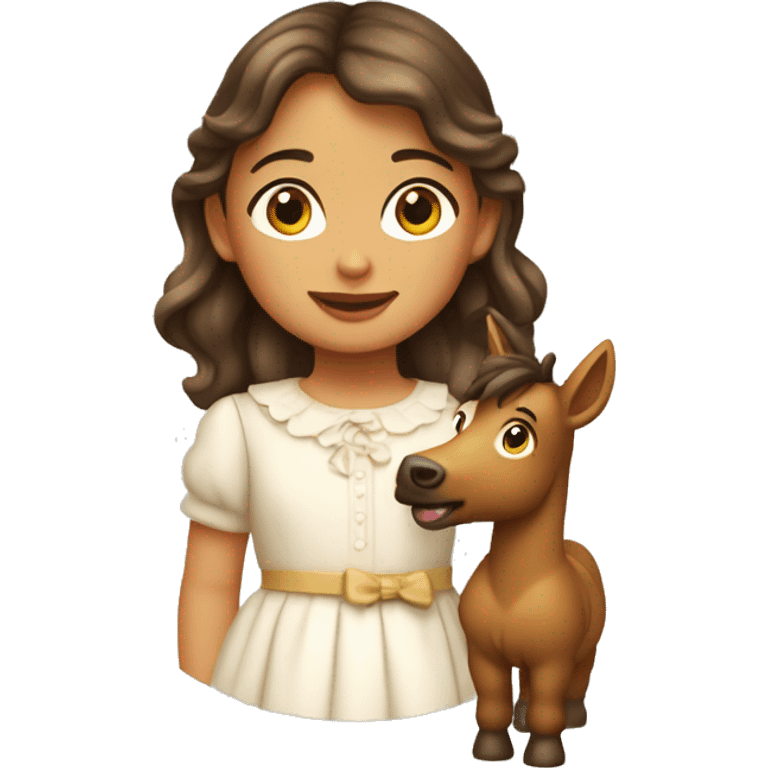 Niña con caballo ondulado  emoji