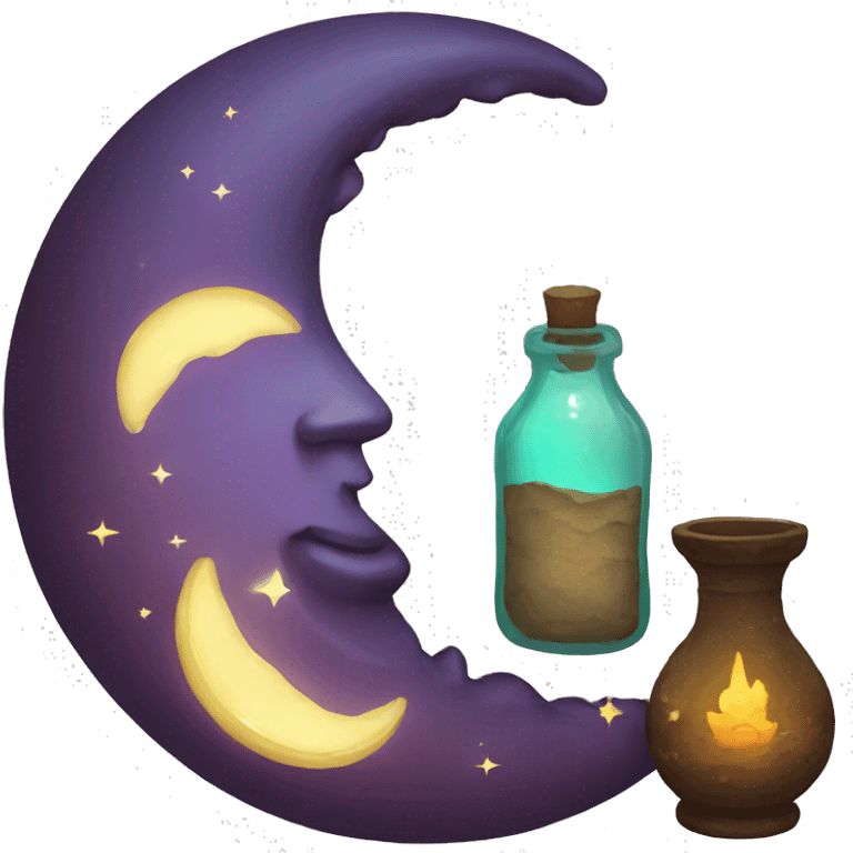  a magical half moon filled with potion emoji