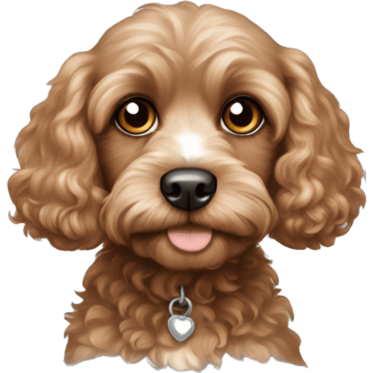 Even Darker Cavapoo with cute puppy eyes emoji