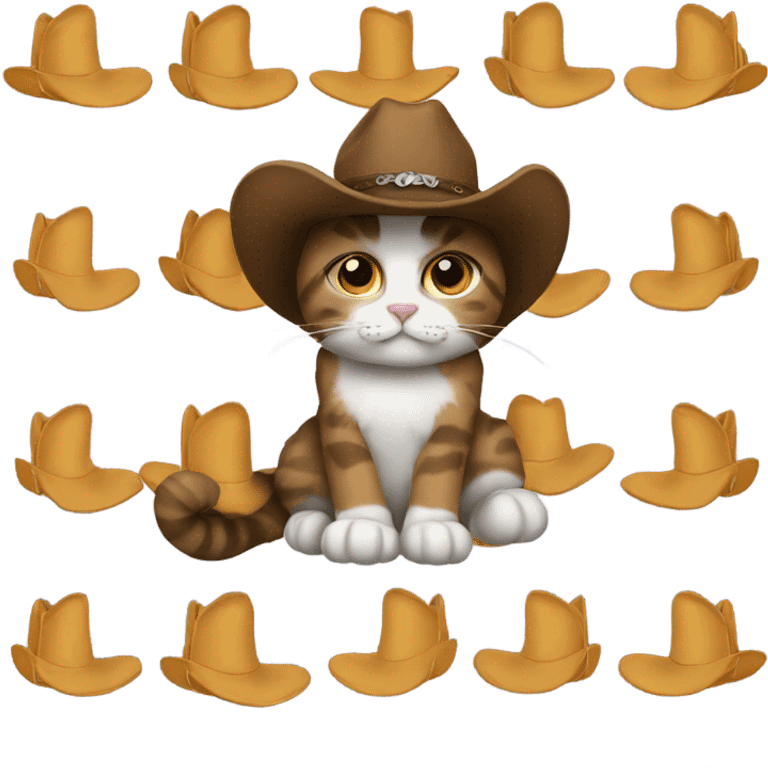 Cat wearing cowboy boots and hat  emoji