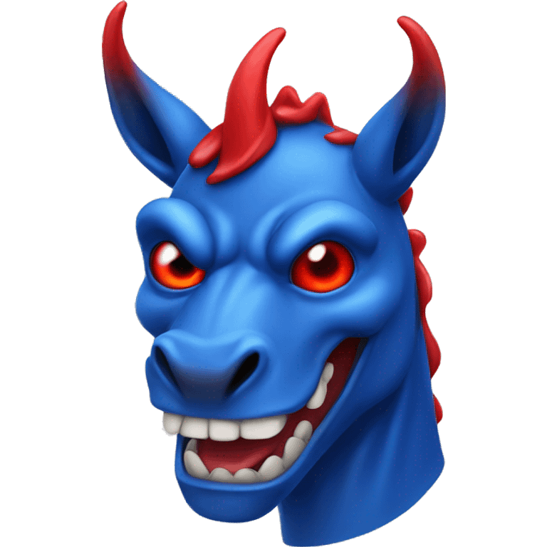 blue devil horse with blowing red eyes  emoji