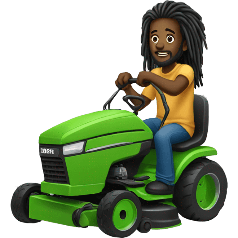 Black man with long dreadlocks mowing emoji