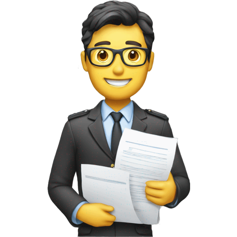 Recruiter with documents emoji