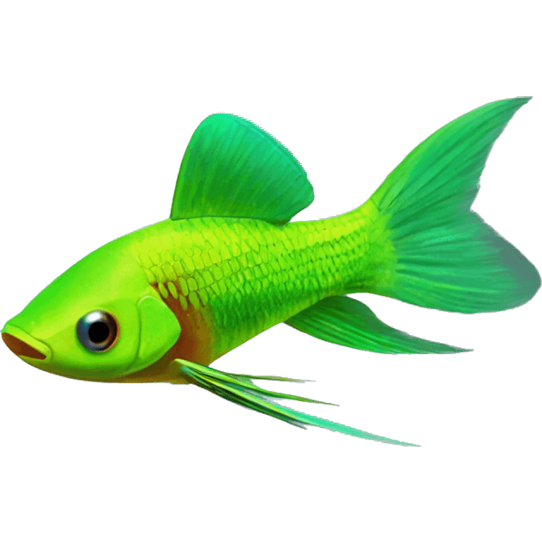 Green Swordtail (Eng.), Pez Espada (Sp.), Xiphophorus hellerii emoji