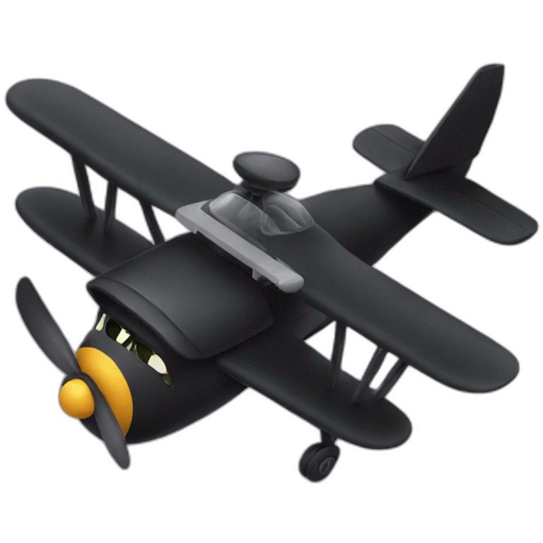 a black cat in a plane emoji