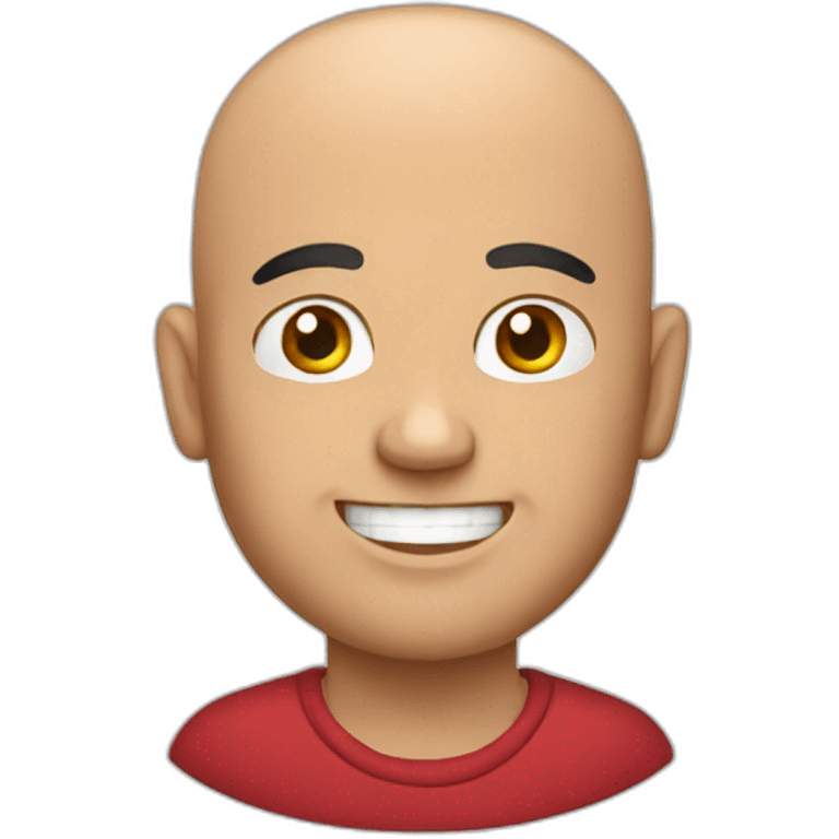 Bald man bbq emoji