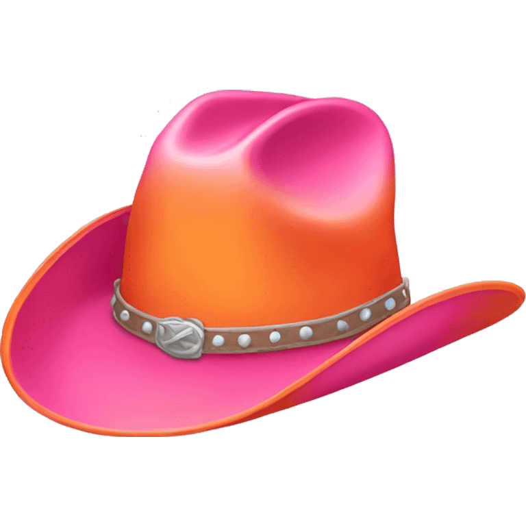 Pink and orange cowgirl hat emoji