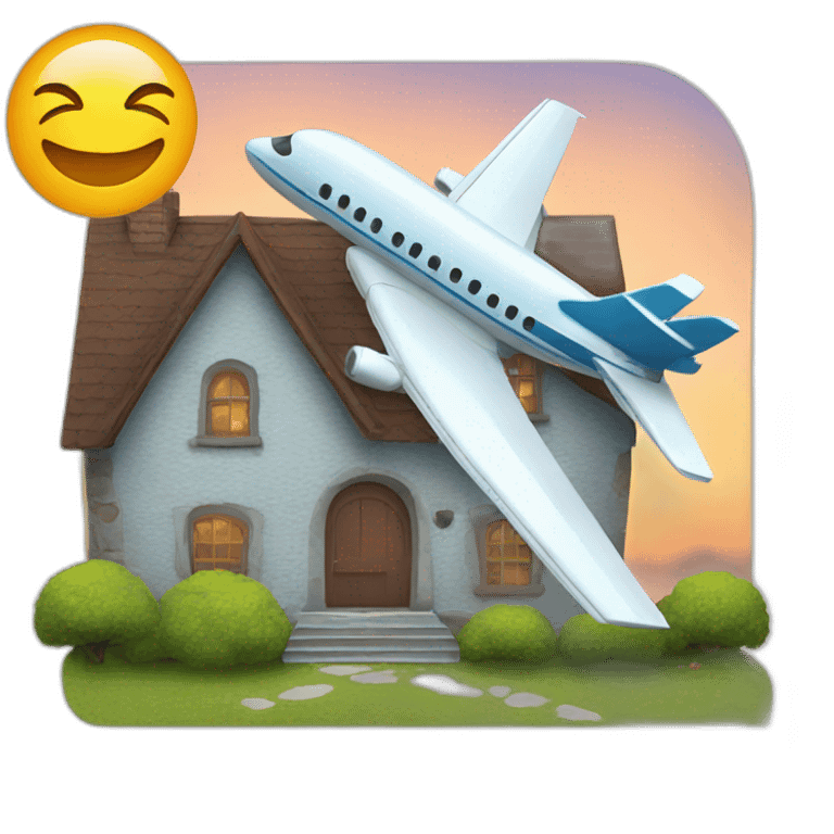 House with plane emoji