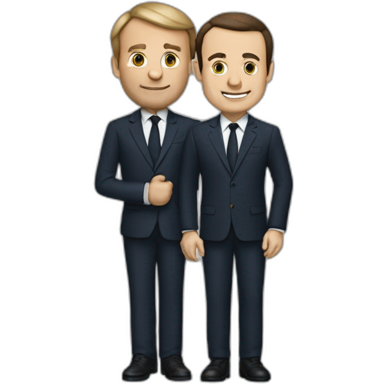 Macron et Zemour se sert la main emoji