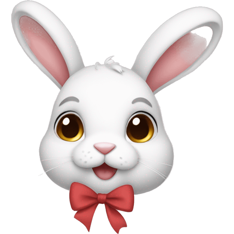 Cute rabbit with bow emoji