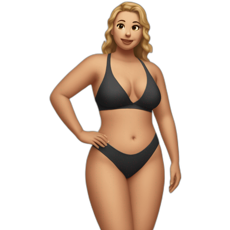 Slim-Thicc caucasian woman swimsuit posing emoji