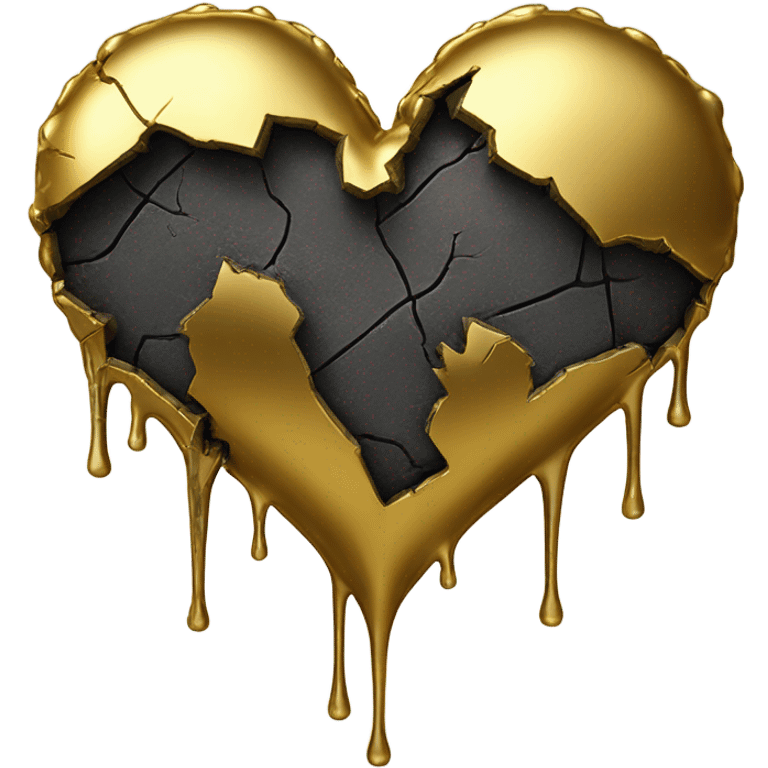 Broken heart dripping gold emoji