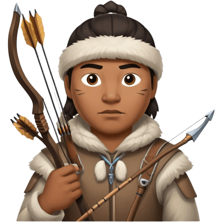 Inuit hunter holding bow and arrows emoji