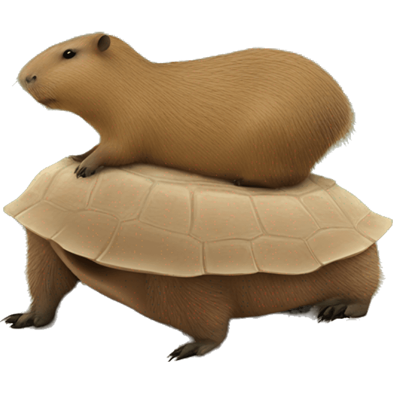 Capybara on a tortoises back emoji