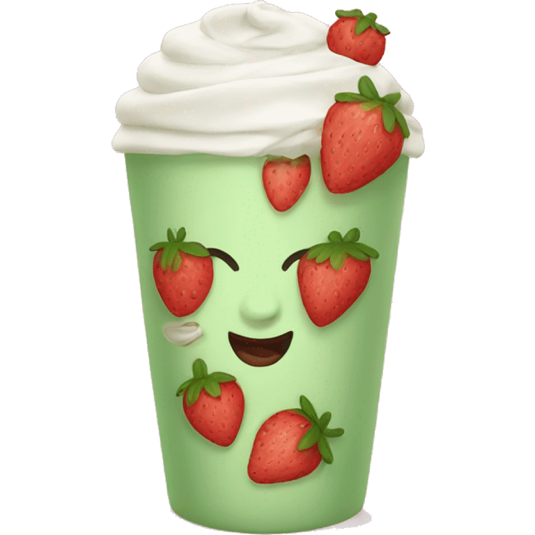 Strawberry matcha latte emoji