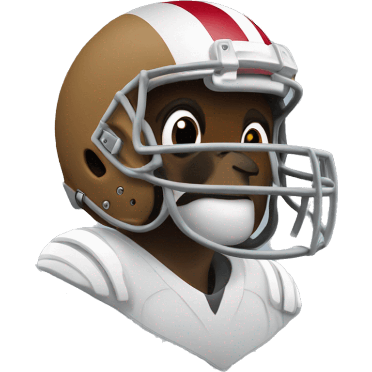 Falcon wearing a american football helmet on its head emoji