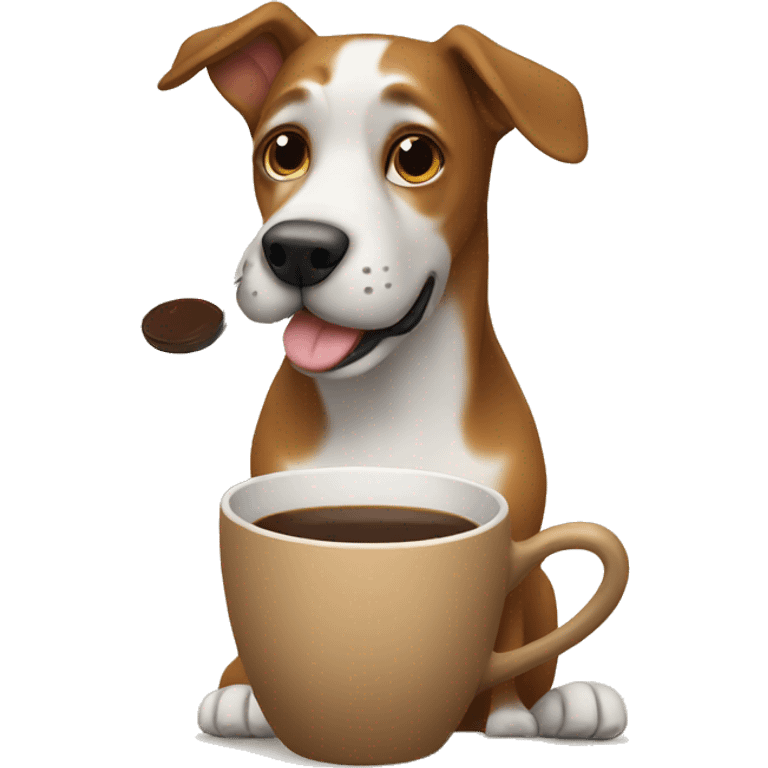 dog drinking coffee emoji