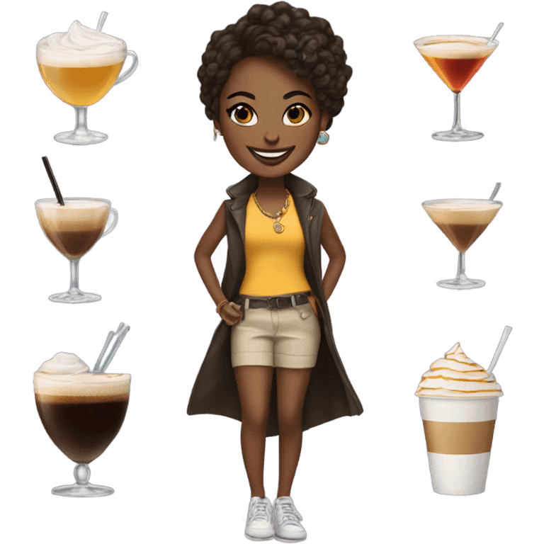 girls with accessories, smiles and espresso martinis emoji