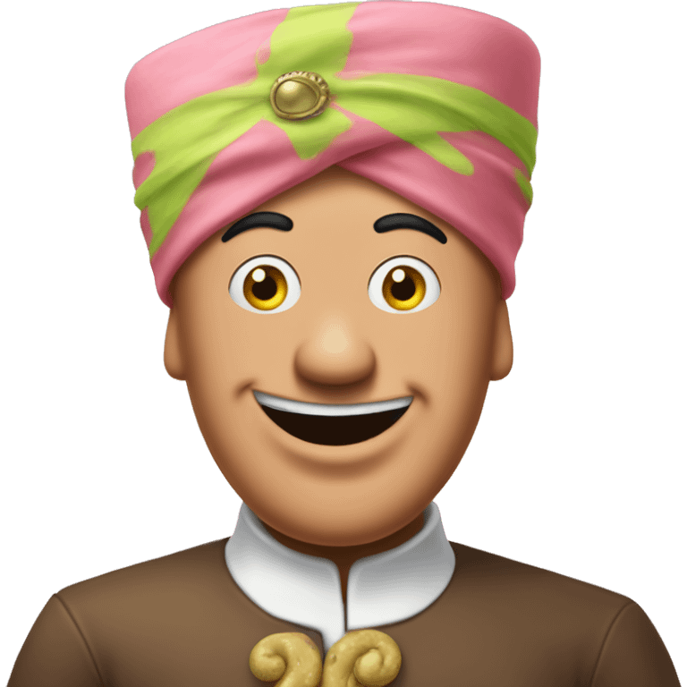 Patrick Star from the show SpongeBob SquarePants wearing a turban emoji