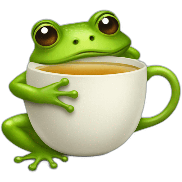 frog drink tea emoji