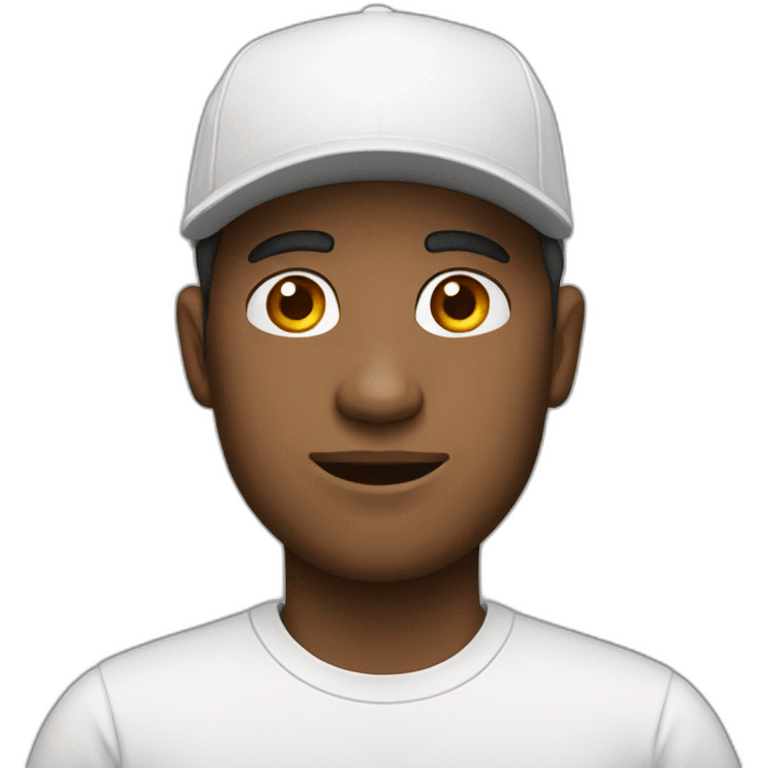 A man wearing a cap and white shirt  emoji