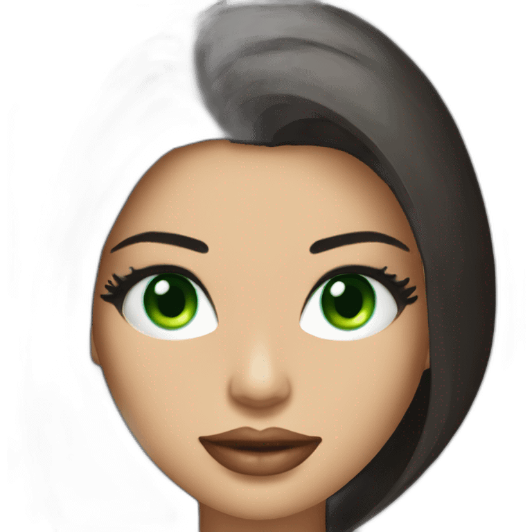 adriana lima with green eyes and laptop emoji