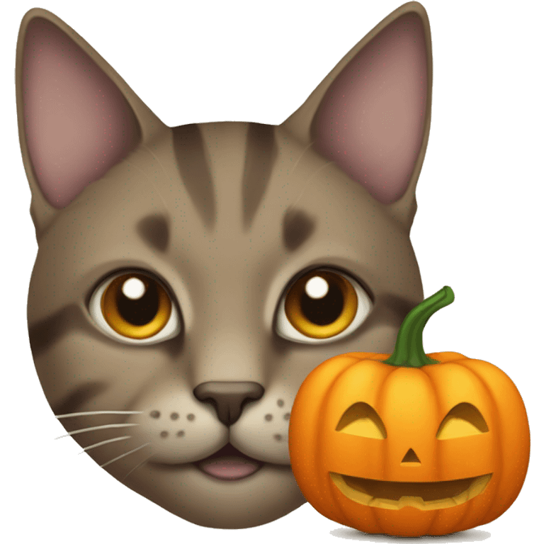 A cat with a pumpkin for a head emoji