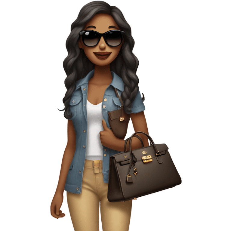 Sassy girl with sunglasses and a birkin  emoji