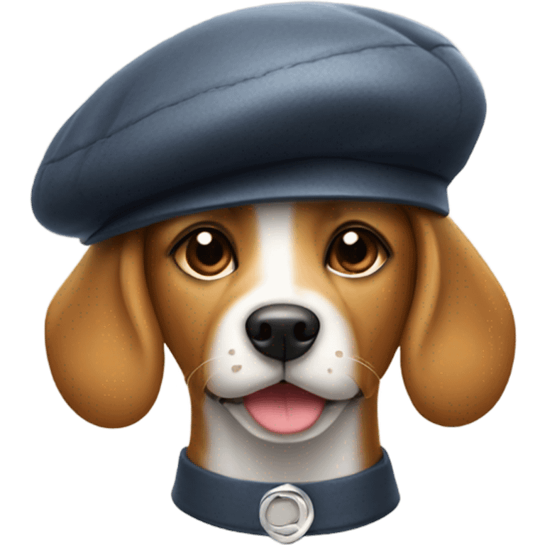 Dog wearing French beret emoji