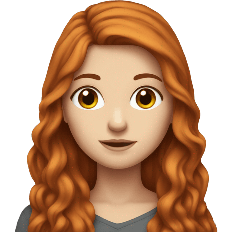 white girl with long auburn hair  emoji