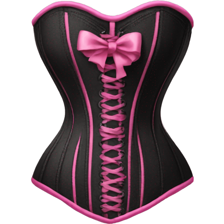 Corset black and pink  emoji