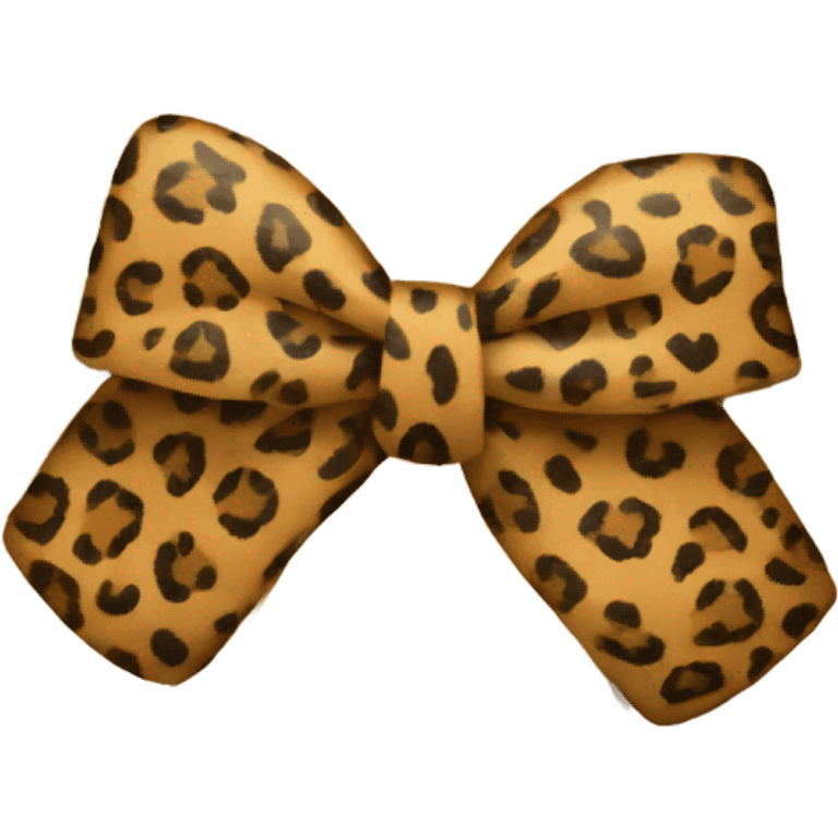 A cheetah print bow emoji