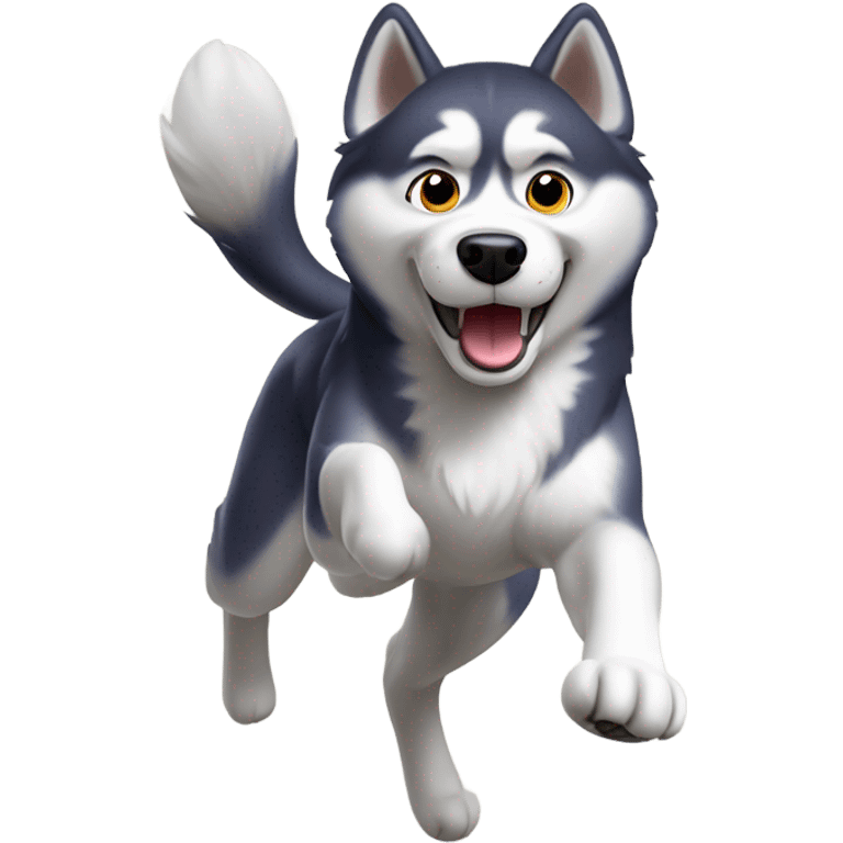 Husky jumping emoji