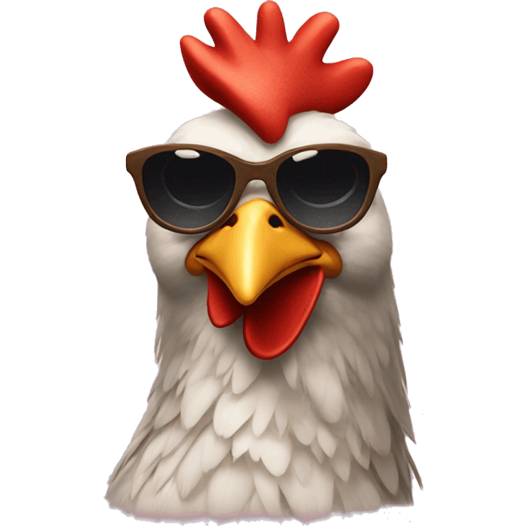 Chicken with crocs and sunglasses emoji