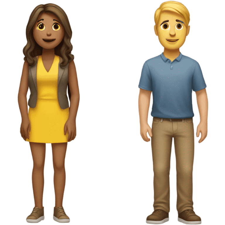 couple: man with yellow hair, not that long, woman with brown long har emoji