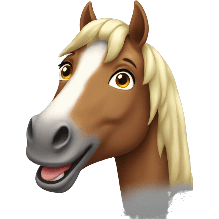 Smiling horse emoji