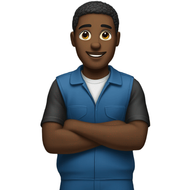 Black Gas station worker behind counter  emoji