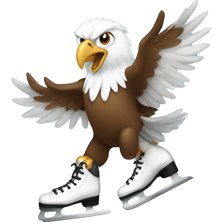 an ice skating eagle emoji