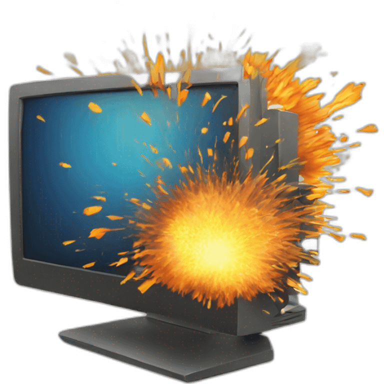 Computer exploding emoji