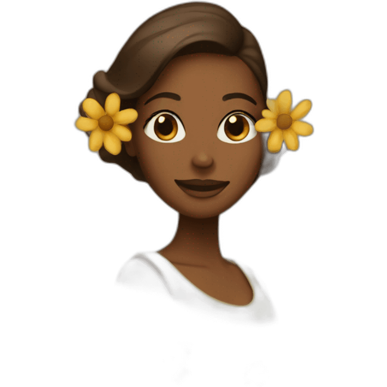 Flower brown woman emoji