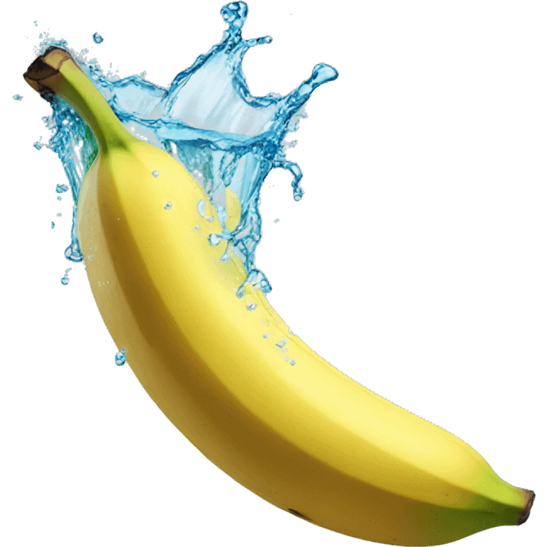 Banana bursting water emoji