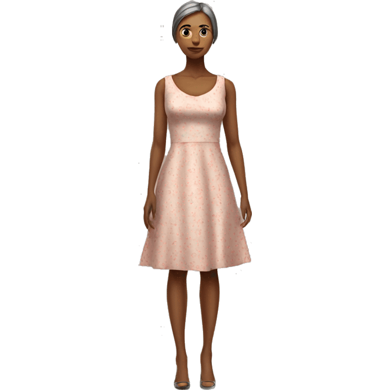 woman full length in dress photorealistic serious emoji