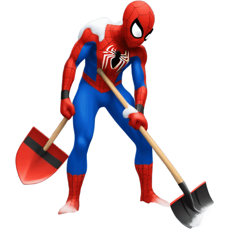 Spider-Man shoveling the snow emoji