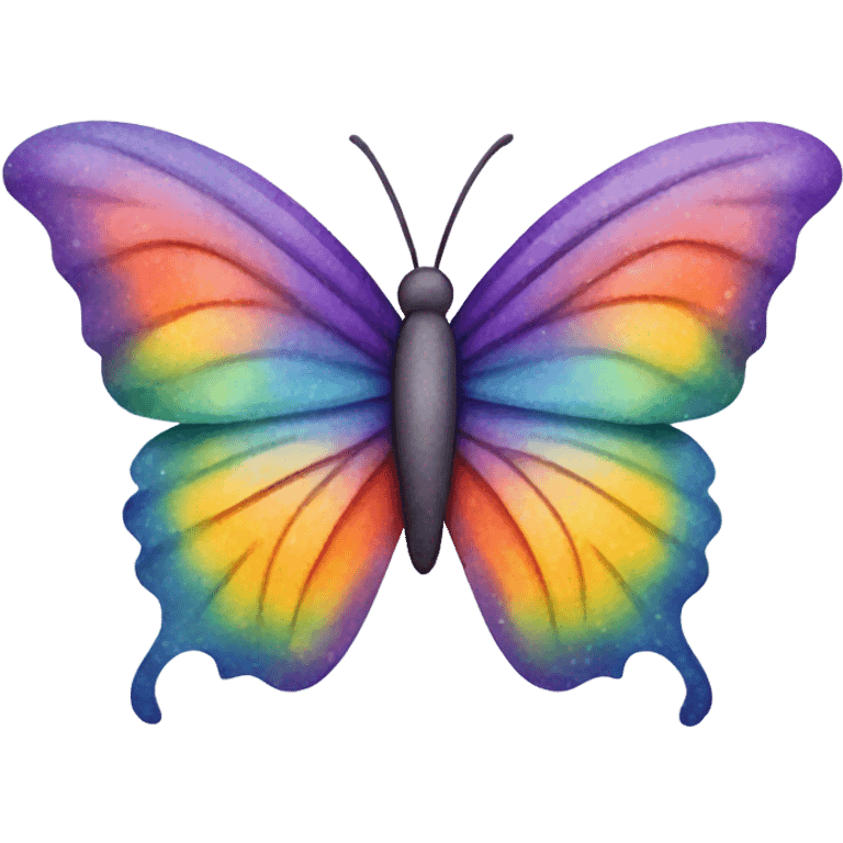 Watercolor rainbow butterfly emoji