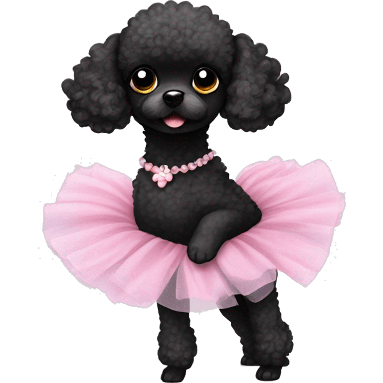 Black toy poodle in ballet tutu emoji