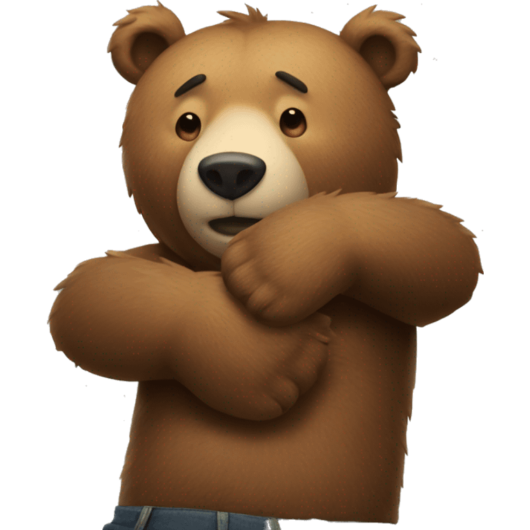 Bear giving a Bear a hug emoji