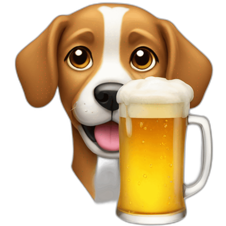 Dog drink beer emoji