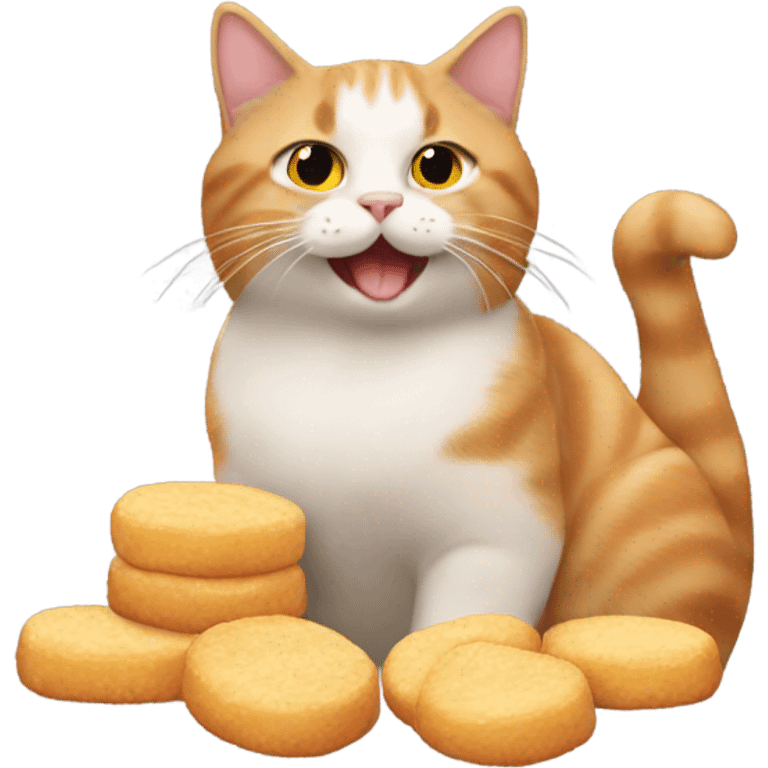 Cat eating chicken nuggets  emoji