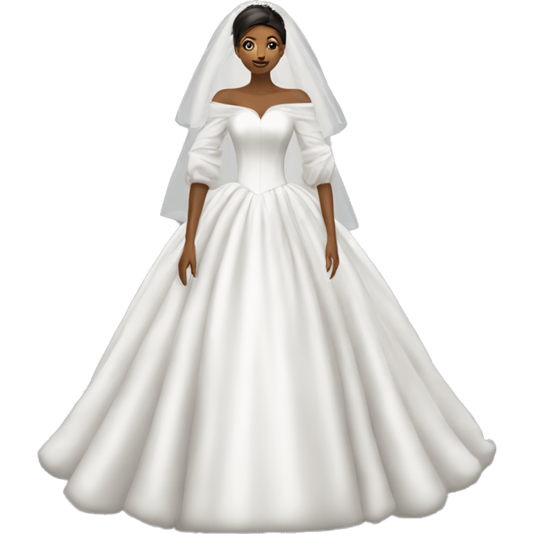 Isolated long puffy sleeve big off shoulder wedding dress emoji