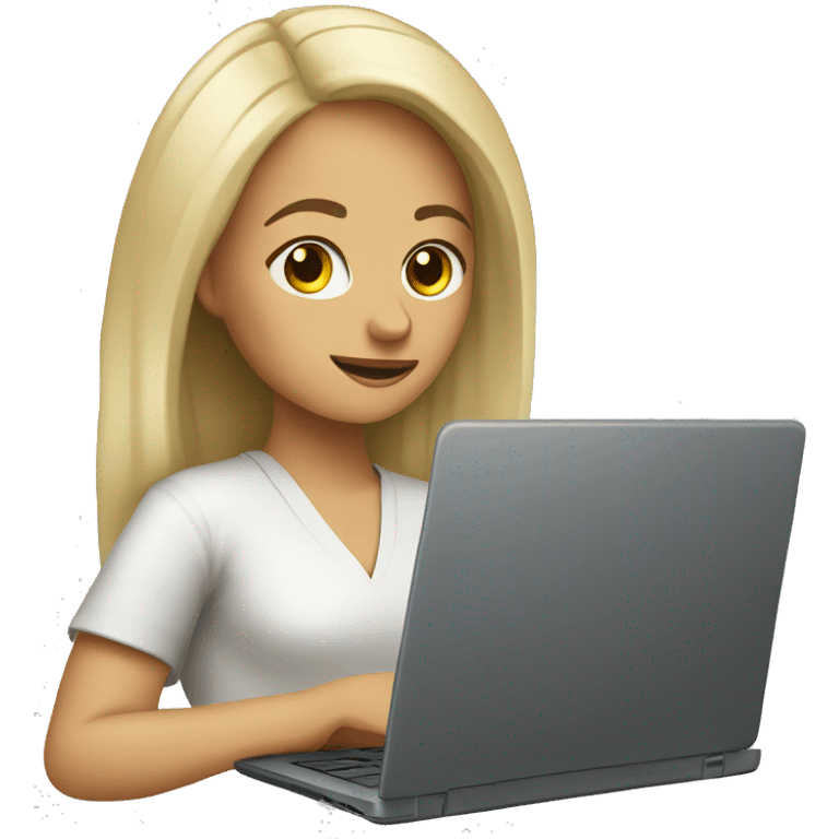 Mujer rubia con una laptop  emoji